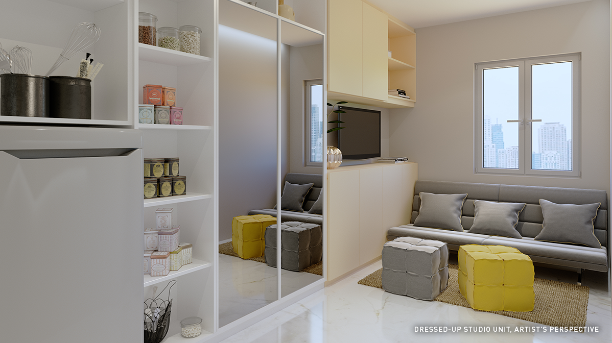 Joy Residences Model Unit with glass doors